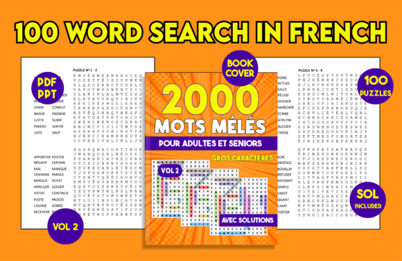 100 French Word Search Puzzles Cover