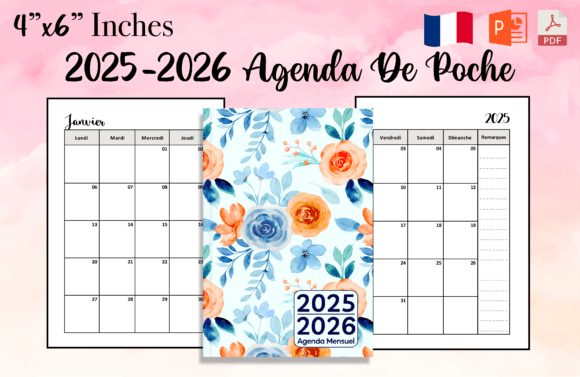 2025-2026 Agenda De Poche Mensuel