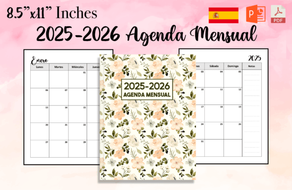 2025-2026 Agenda Mensual Spanish Planner