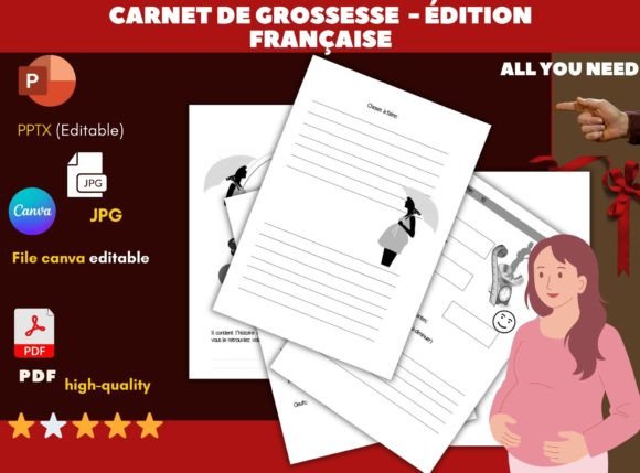 Carnet De Grossesse - Pregnancy Log Book: A Comprehensive Guide for Expectant Mothers