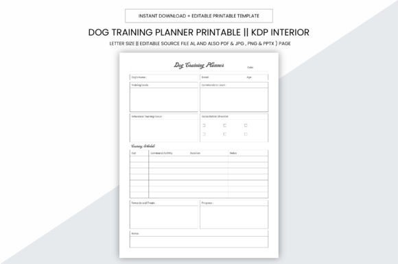Dog Training Planner for Kdp Printable: A Strategic Tool for Effective Planning and Execution
