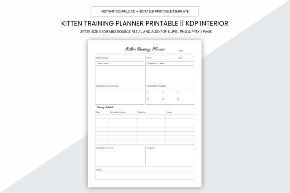 Kitten Training Planner KDP Printable