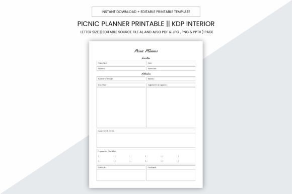 Picnic Planner KDP Interior: A Comprehensive Guide for Personal, Commercial, and KDP Business Use